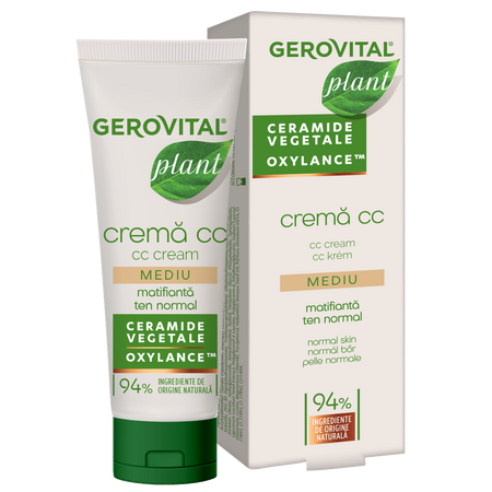 Crema CC matifianta cu ceramide Plant, 30 ml, Gerovital 640561