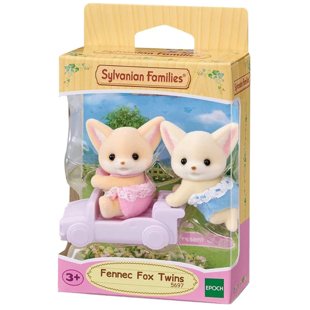 Set 2 figurine Gemenii Vulpite Fennec Sylvanian Families, +3 ani, Epoch