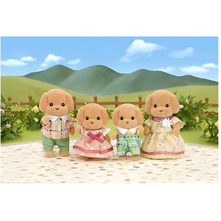 Set 4 figurine Familia Catelusilor Poodle Sylvanian Families, +3 ani, Epoch 640996