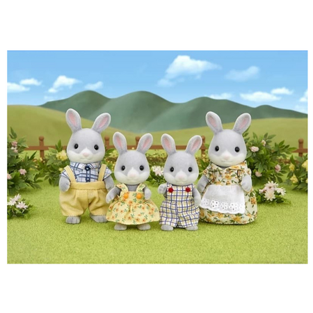 Set 4 figurine Familia Iepurasilor Cottontail Sylvanian Families, +3 ani, Epoch 641007