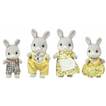 Set 4 figurine Familia Iepurasilor Cottontail Sylvanian Families, +3 ani, Epoch 641005