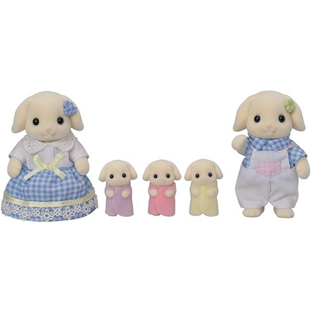 Set 5 figurine Familia Iepurasilor Flora Sylvanian Families, +3 ani, Epoch 641011