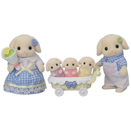 Set 5 figurine Familia Iepurasilor Flora Sylvanian Families, +3 ani, Epoch 641009