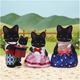 Set 4 figurine Familia Pisicutelor Negre Sylvanian Families, +3 ani, Epoch 641034