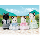 Set 4 figurine Familia Pisicutelor Tuxedo Sylvanian Families, +3 ani, Epoch 641043