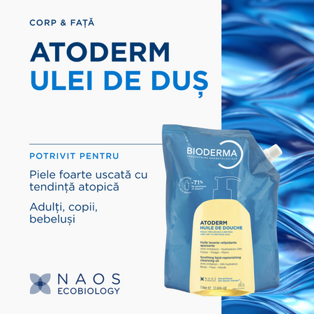 Rezerva reincarcare ulei de dus Atoderm, 1000 ml, Bioderma 817440