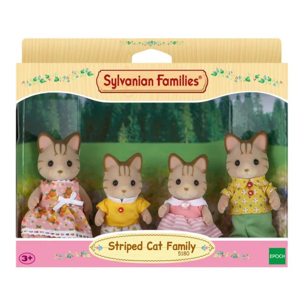 Set 4 figurine Familia Pisicutelor Vargate Sylvanian Families, +3 ani, Epoch