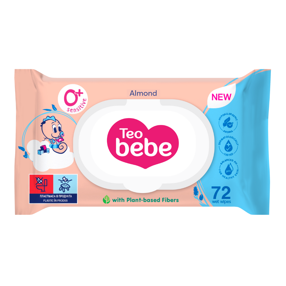 Servetele umede, Almond, 72 buc, Teo Bebe