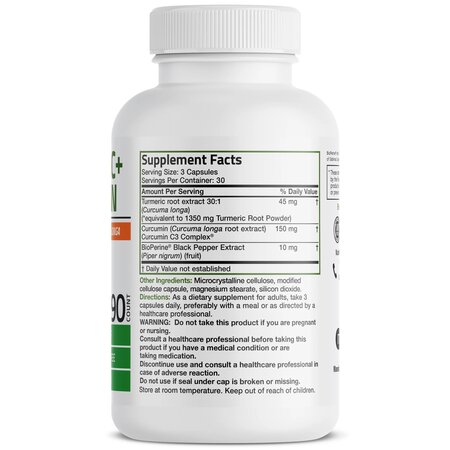 Turmeric Curcumin, 1500 mg, 90 capsule, Bronson 641103