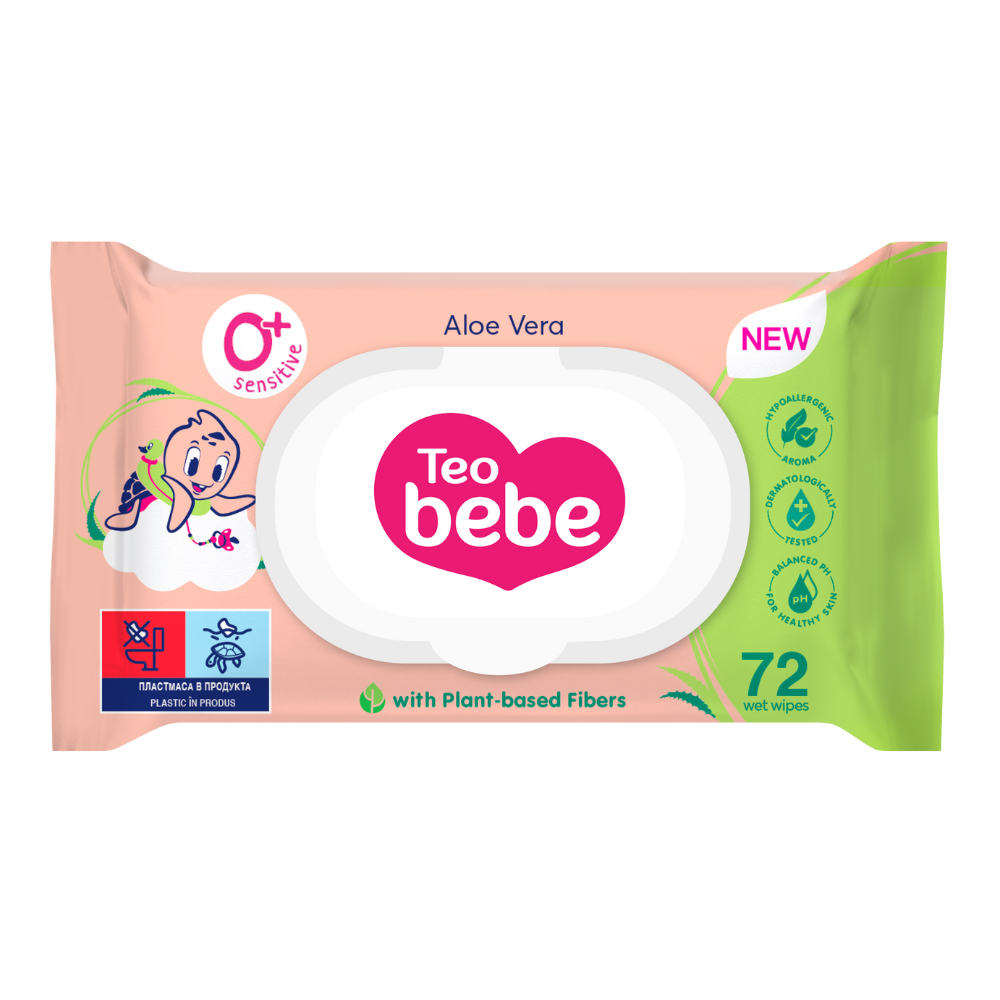 Servetele umede cu aloe vera, 72 buc, Teo Bebe