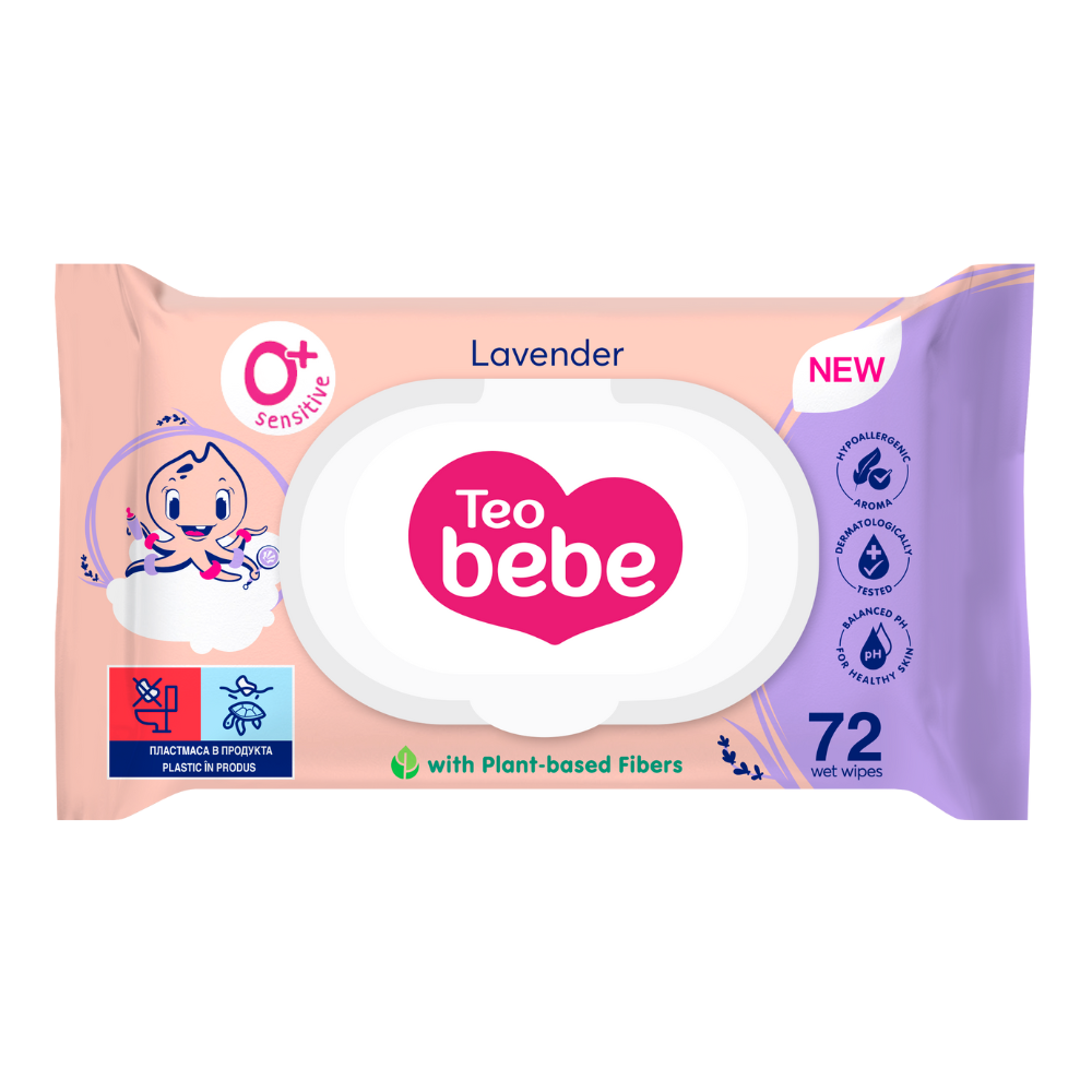 Servetele umede cu lavanda, 72 buc, Teo Bebe