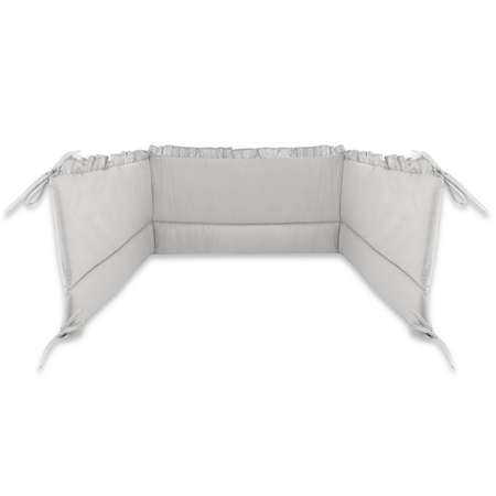 Aparatoare pentru patut cu panglici si cu volanase Royal, Grey, 120x60 cm, MimiNu