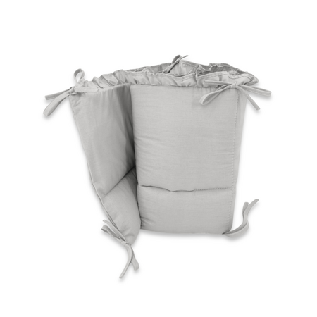 Aparatoare pentru patut cu panglici si cu volanase Royal, 180x30 cm, Grey, MimiNu 685350