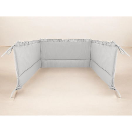 Aparatoare pentru patut cu panglici si cu volanase Royal, 180x30 cm, Grey, MimiNu 685351