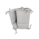 Aparatoare pentru patut cu panglici si cu volanase Royal, 180x30 cm, Grey, MimiNu 685350
