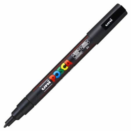 Marker acrilic PC-3M Fine, Negru 24, Posca 641720