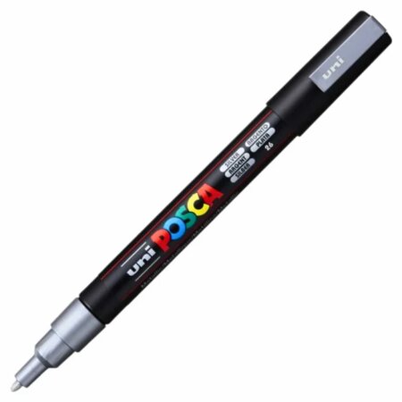 Marker acrilic PC-3M Fine, Argintiu 26, Posca 641871