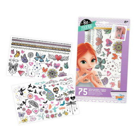 Tatuaje pentru fete Glitter, +8 ani, 75 modele, Buki 641866