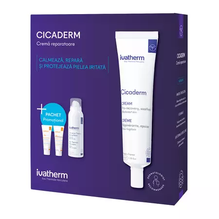 Pachet Cicaderm crema  + Apa Termala Herculane, 40 ml + 100 ml, Ivatherm