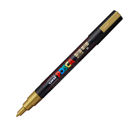 Marker acrilic PC-3M Fine, Auriu 25, Posca 642011