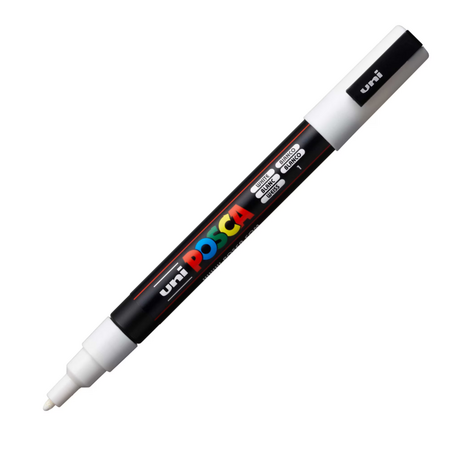 Marker acrilic PC-3M Fine, Alb 1, Posca 642038