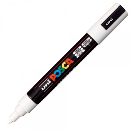 Marker acrilic PC-5M Medium, Alb 1, Posca 642095