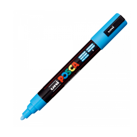 Marker acrilic PC-5M Medium, Albastru Deschis 8, Posca 642192