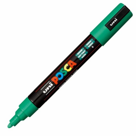 Marker acrilic PC-5M Medium, Verde 6, Posca 642232