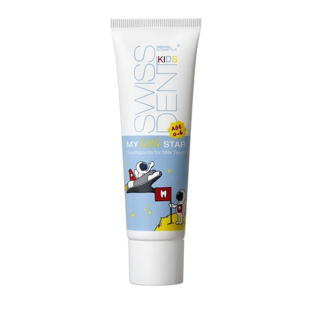 Pasta de dinti fara aroma pentru primii dinti My little star Kids, 0-6 luni, 50 ml, Swissdent