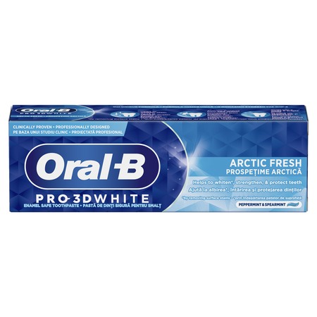 Pasta de dinti Pro 3D White Arctic Fresh, 75 ml, Oral-B 642274