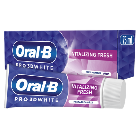 Pasta de dinti Pro 3D White Vitalizing Fresh, 75 ml, Oral-B 642282