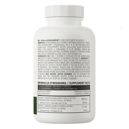 Ashwagandha KSM-66, 120 capsule, Ostrovit 642407