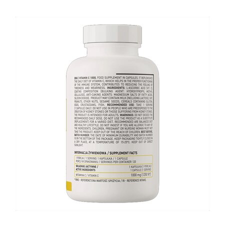 Vitamina C, 1000 mg, 120 capsule, Ostrovit 642429
