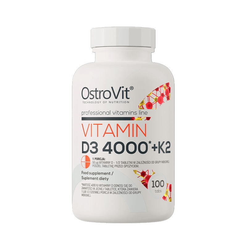 Vitamina D3 4000UI + K2, 100 tablete, Ostrovit