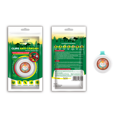 Clips anti-tantari reglabil pentru bebelusi si adulti, 1 bucata, Smart Touch 709787