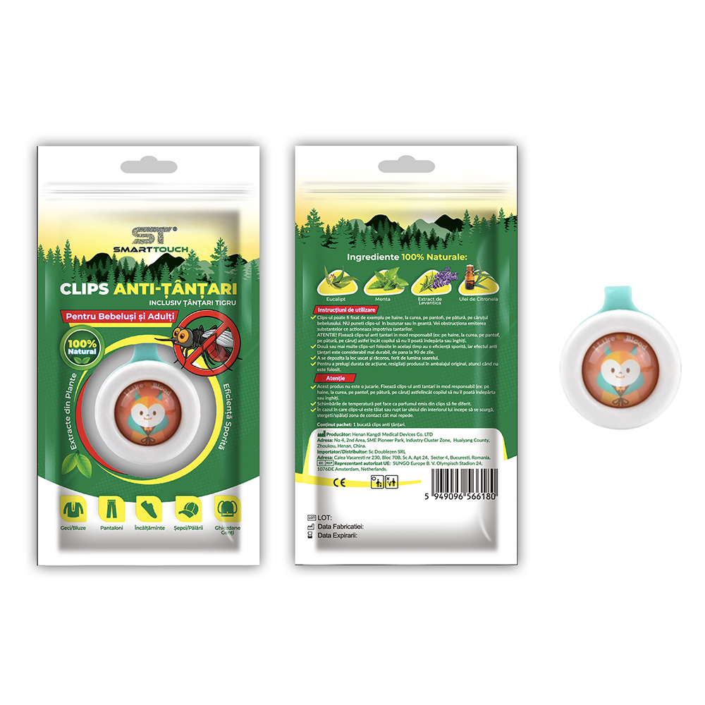 Clips anti-tantari reglabil pentru bebelusi si adulti, 1 bucata, Smart Touch