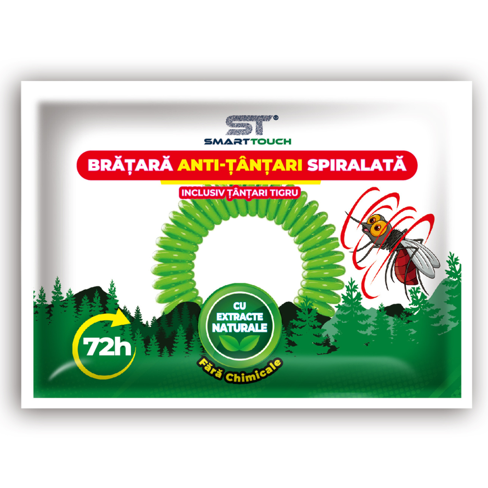 Bratara anti-tantari spiralata pentru copii si adulti, 1 bucata, Smart Touch
