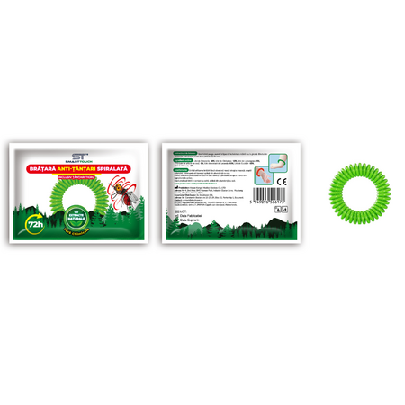 Bratara anti-tantari spiralata pentru copii si adulti, 1 bucata, Smart Touch 702263