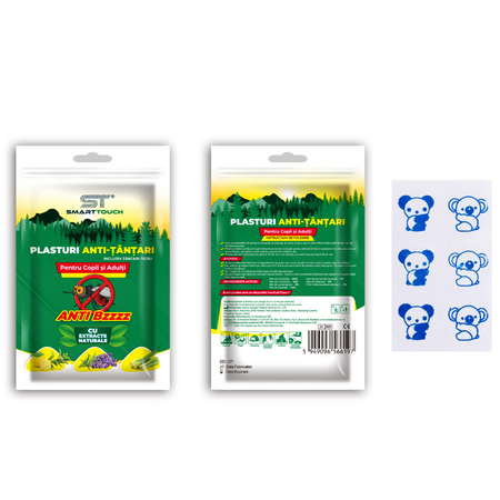 Plasturi anti-tantari pentru copii si adulti, 6 bucati, Smart Touch 709786