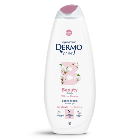 Gel de dus cu floare alba Beauty, 750 ml, Dermomed