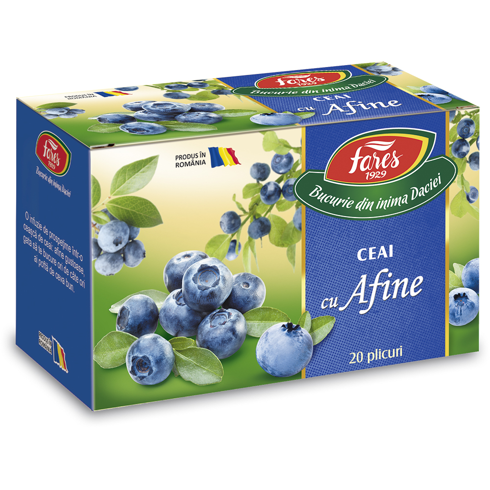Ceai aromat cu afine, 20 plicuri, Fares