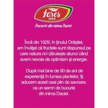 Ceai de zmeura cu miere, 20 plicuri, Fares 721580