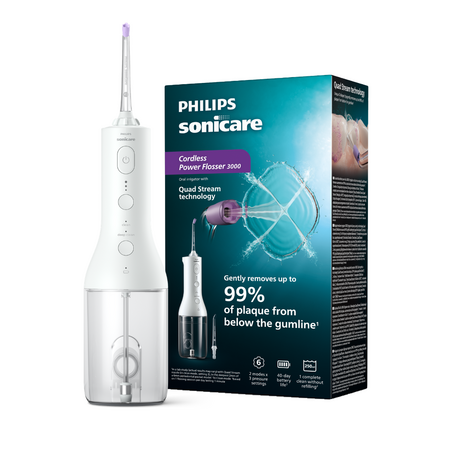 Irigator portabil Power Flosser 3000, Alb, HX3826/31, Philips Sonicare