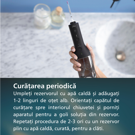 Irigator portabil Power Flosser 3000, Negru, HX3826/33, Philips Sonicare 795673