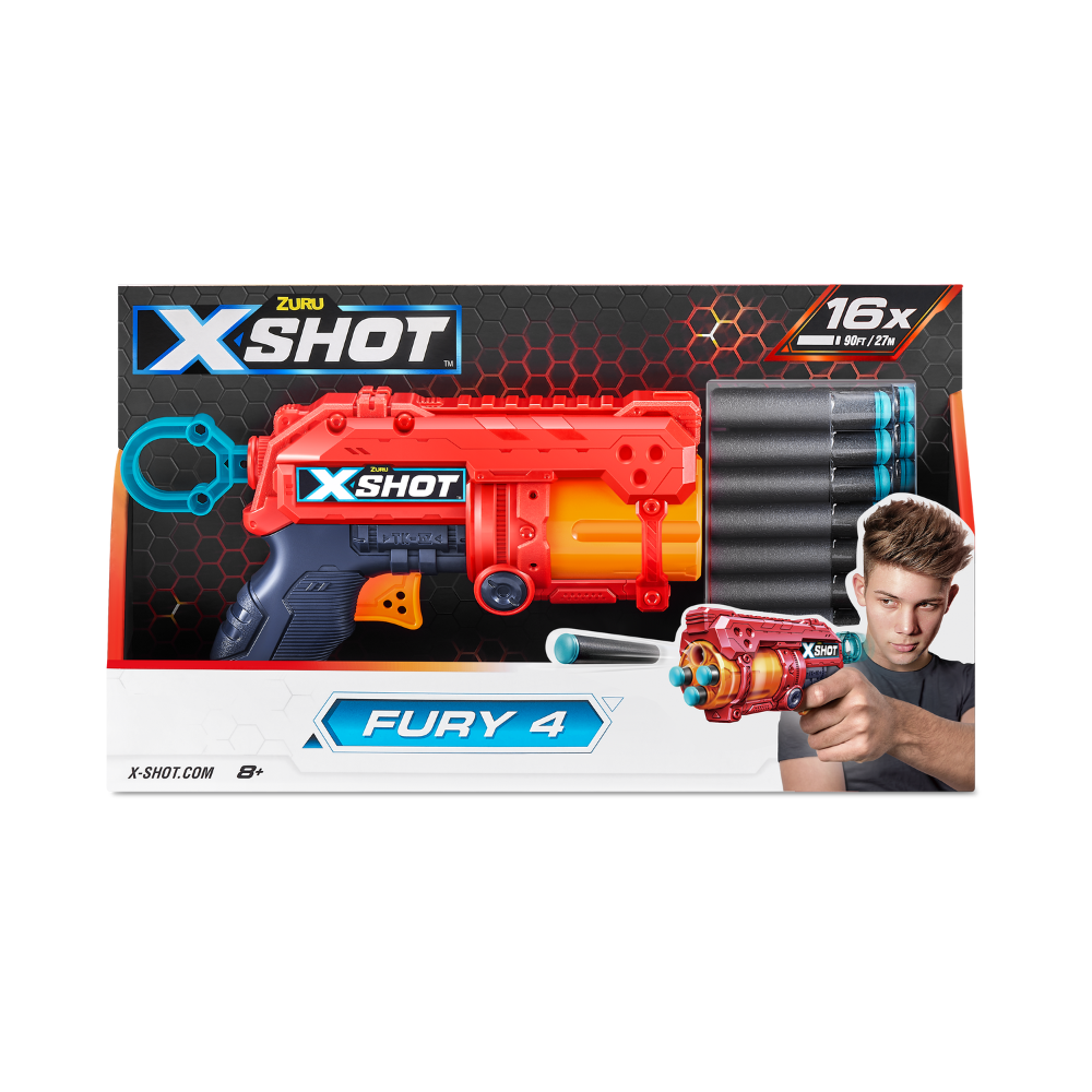 Blaster Excel Furry 4, +8 ani, 16 proiectile, X-Shot