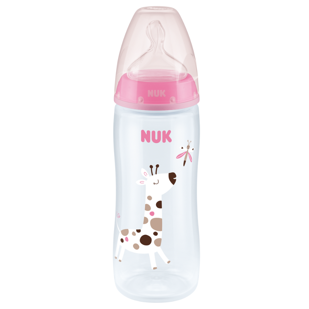 Biberon cu controlul temperaturii First Choice+, 6-18 luni, 360 ml, Roz sau Albastru, Nuk