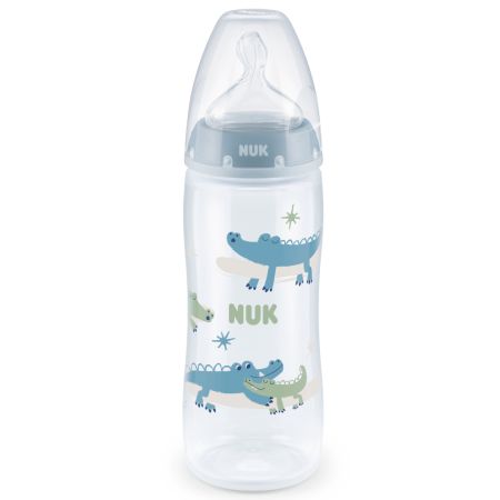 Biberon cu controlul temperaturii First Choice+, 6-18 luni, 360 ml, Roz sau Albastru, Nuk 666180
