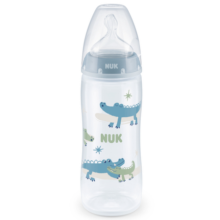 Biberon cu controlul temperaturii First Choice+, 6-18 luni, 360 ml, Roz sau Albastru, Nuk 666180
