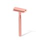 Aparat de ras clasic cu lama din otel inoxidabil si rezerve, Rose Gold, 1 buc, Meloni 643405