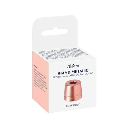 Stand metalic pentru aparatul de ras clasic, Rose Gold, Meloni 643462